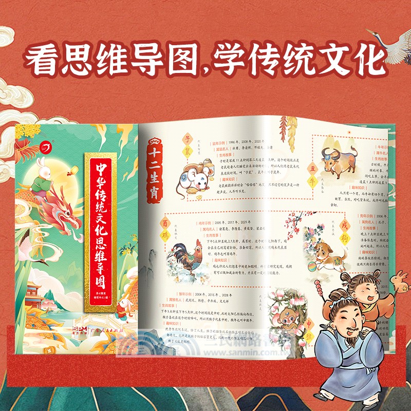 中華傳統文化思維導圖畫冊(漫畫版)（簡體書）