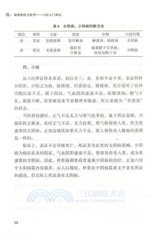 胡希恕經方醫學：六經入門講記（簡體書）
