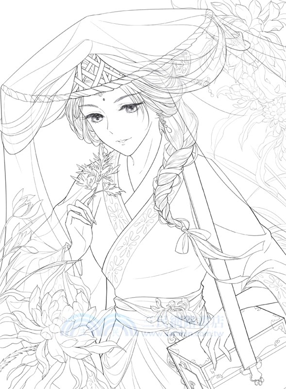 漢裳卿‧錦繡賦：唯美古風塗色線描集（簡體書）