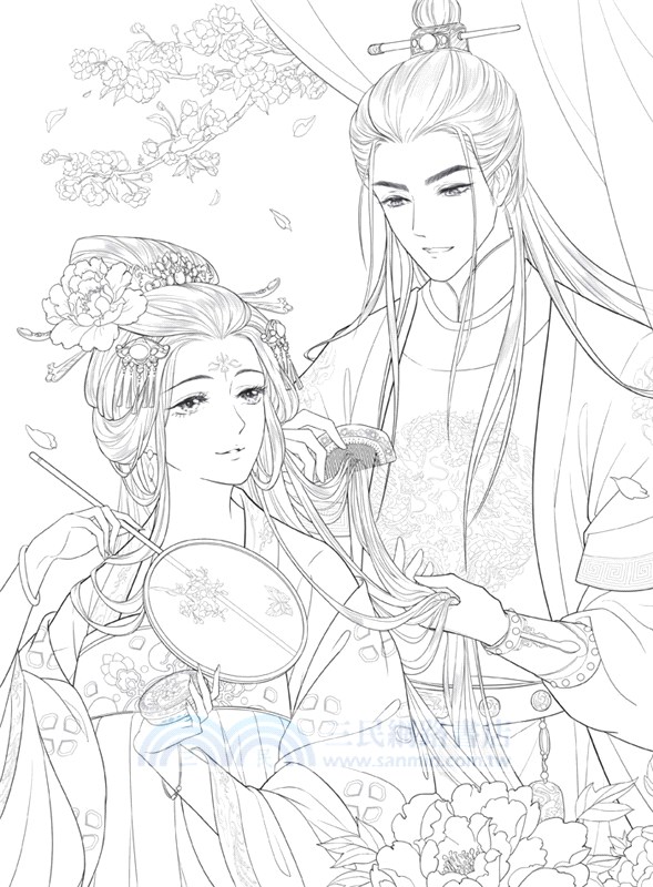 漢裳卿‧錦繡賦：唯美古風塗色線描集（簡體書）