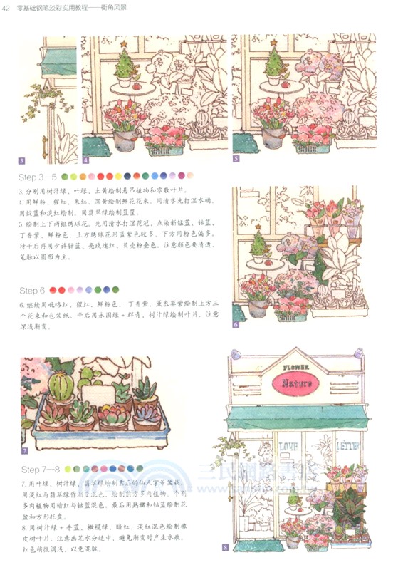 零基礎鋼筆淡彩實用教程：街角風景（簡體書）