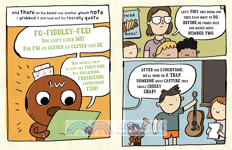 The Gingerbread Man and the Leprechaun Loose at School (graphic novel)