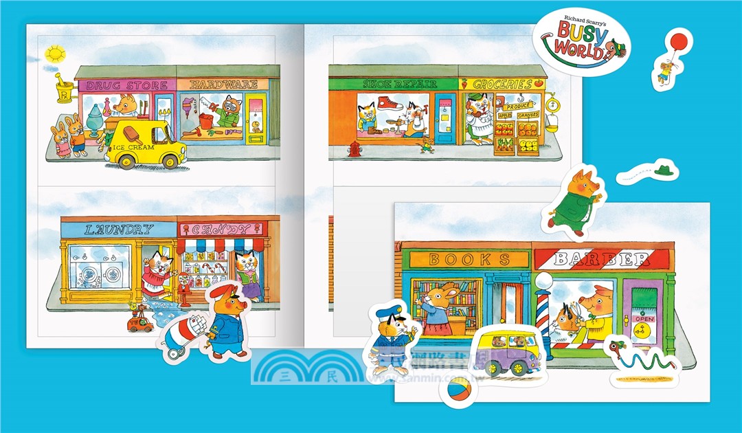 Richard Scarry's Busy, Busy Sticker Book：400+ Stickers to Decorate Your World; Stickers for Laptops, Planners, Gift Tags, Birthdays, Mother's Day, Father's Day, Holidays, and More