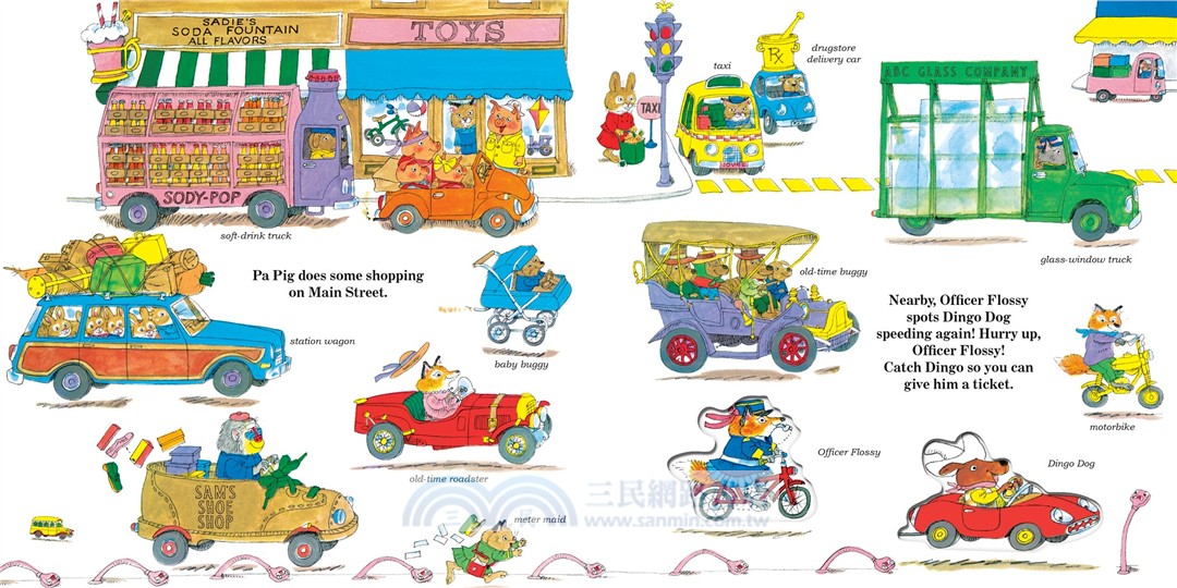 Richard Scarry's Cars and Trucks in Busytown：Book Plus Wooden Play Pieces