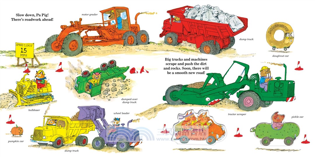 Richard Scarry's Cars and Trucks in Busytown：Book Plus Wooden Play Pieces