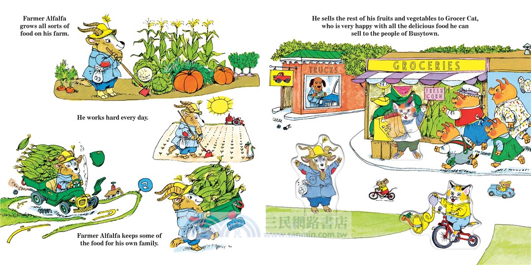 Richard Scarry's Busytown's Busy People：Book Plus Wooden Play Pieces
