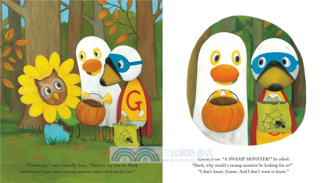 Duck & Goose, Honk! Quack! Boo!：A Halloween Story with Fun Stickers