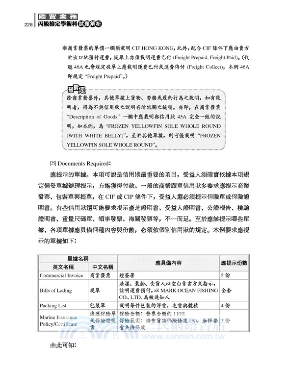 國貿業務丙級檢定學術科試題解析 修訂五版 三民網路書店