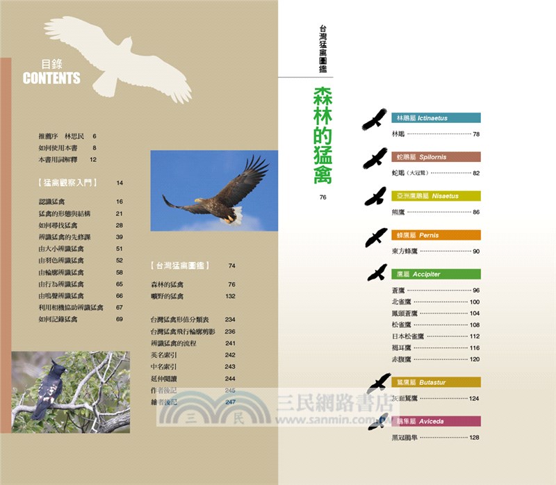 猛禽觀察圖鑑 全新增訂版 A Field Guide To The Raptors Of Taiwan 三民網路書店