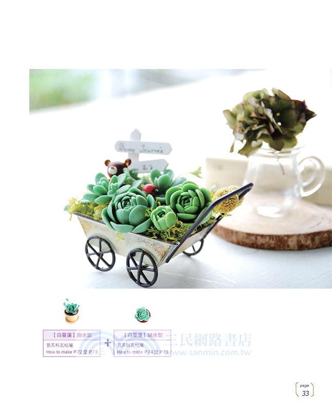 原來是黏土！MARUGOの彩色多肉植物日記：自然素材．風格雜貨．造型盆器 懶人在家也能作の經典多肉植物黏土ZAKKA.27