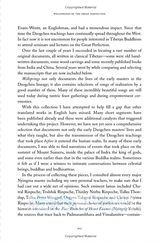 Wellsprings of the Great Perfection ─ The Lives and Insights of the Early Masters in the Dzogchen Lineage