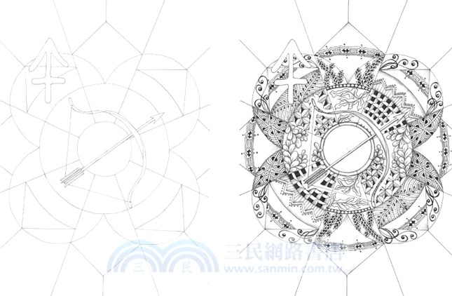 禪繞畫構圖練習創作書：60個官方圖樣╳12星座圖，畫出靜心藝術療癒力！（隨書附贈：12星座禪繞練習杯墊！）