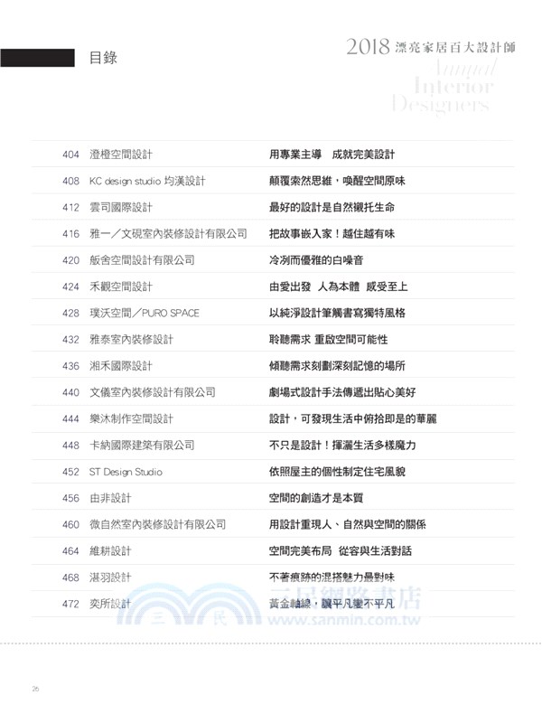 2018漂亮家居百大設計師