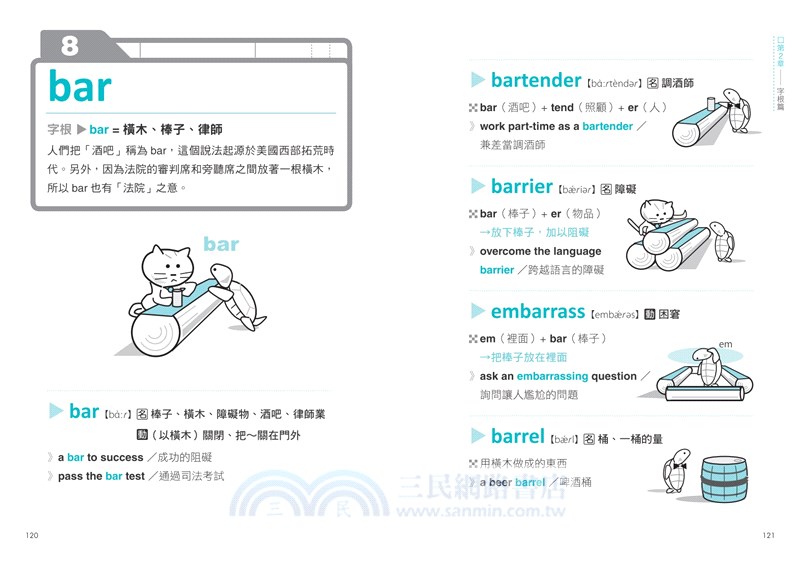 字首 字根 連鎖記憶法 英文單字語源圖鑑 三民網路書店