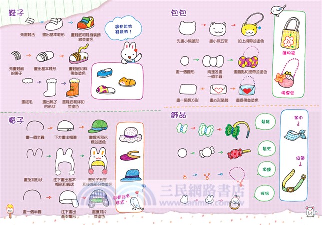 彩色原子筆創意畫02：簡單步驟畫可愛人物和造型