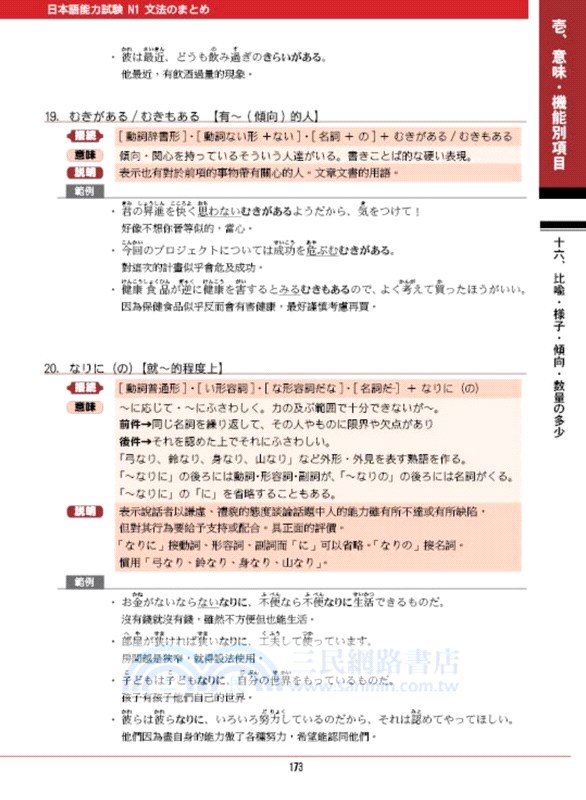 新日本語能力試驗n1文法整理集 三民網路書店