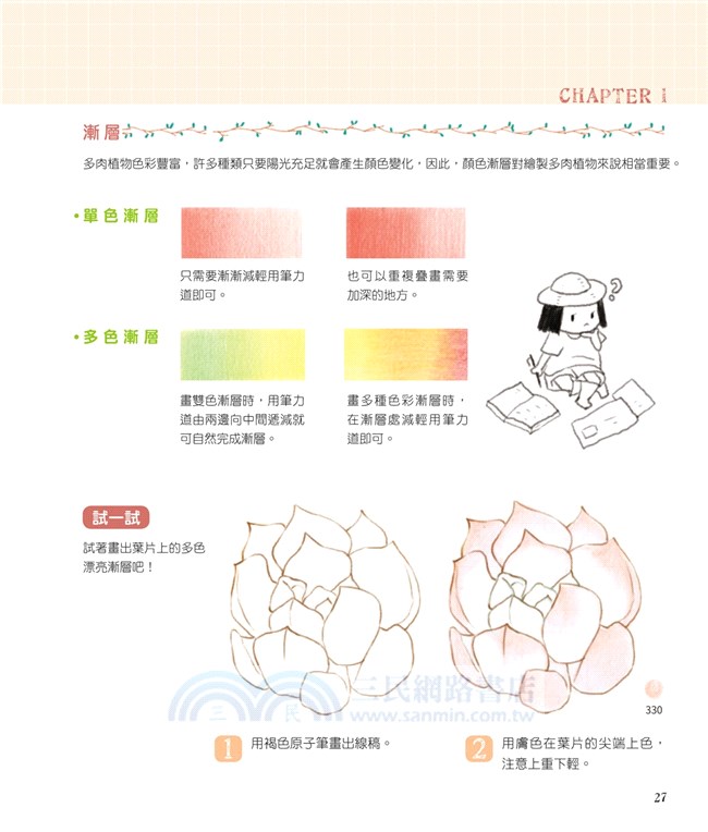 色鉛筆畫多肉：69款最可愛的微型花園風景
