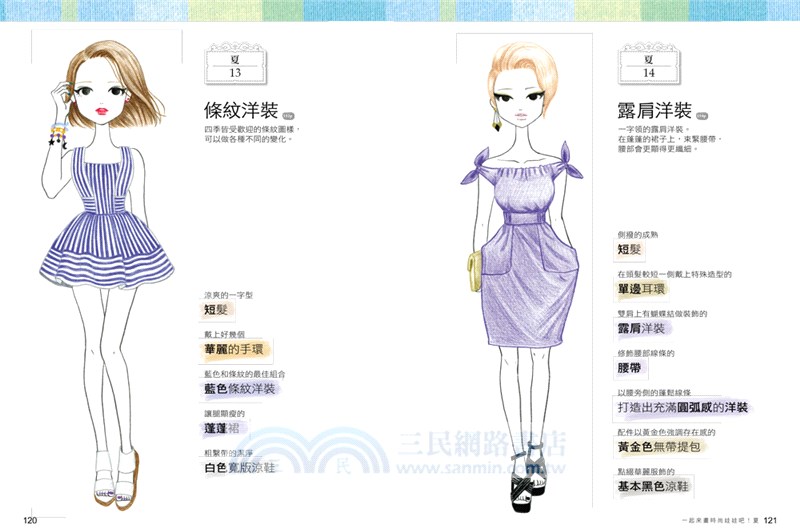 女孩愛穿搭，時尚服裝簡筆畫：服裝插畫教學全圖解，手繪上色技巧X80種經典風格，零基礎也能畫出時裝設計圖！
