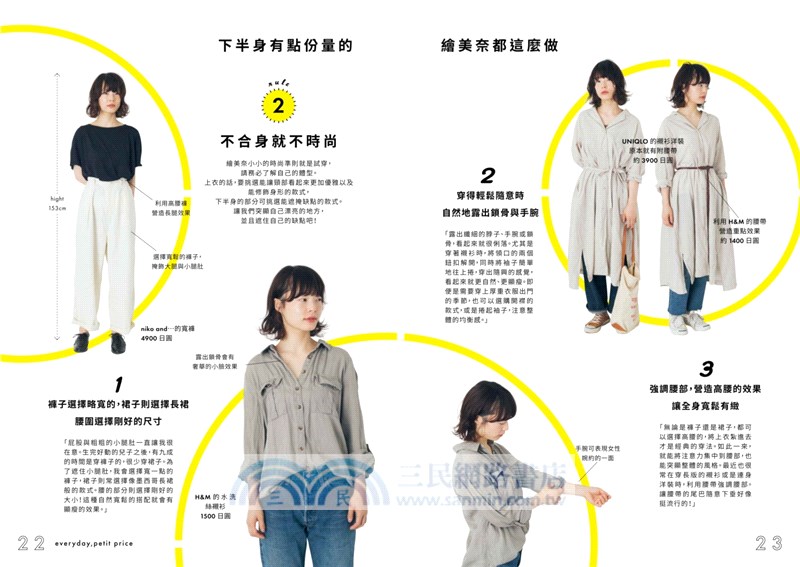 隨意穿時尚！日本雜誌超人氣讀模的平價穿搭法則：風格單品263選，無印良品、UNIQLO、GU、ZARA、H&M年間好感穿搭計畫