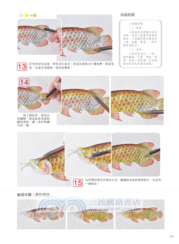 無師自通學工筆：魚