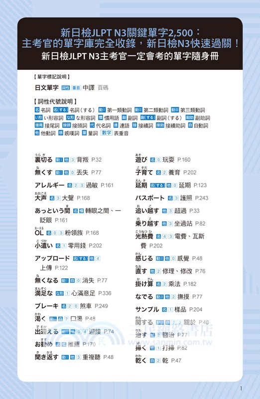 新日檢JLPT N3關鍵單字2,500