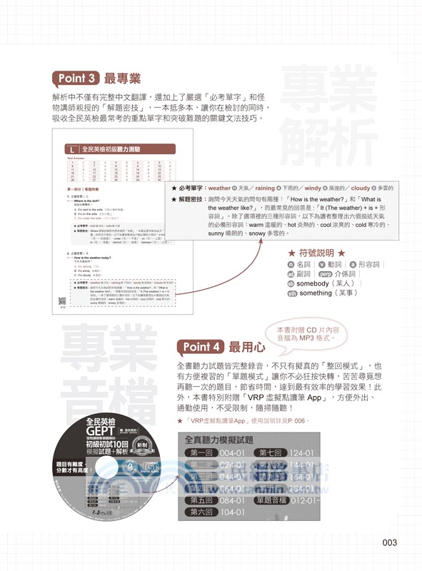 怪物講師教學團隊的GEPT全民英檢初級初試10回模擬試題＋解析（共二冊）
