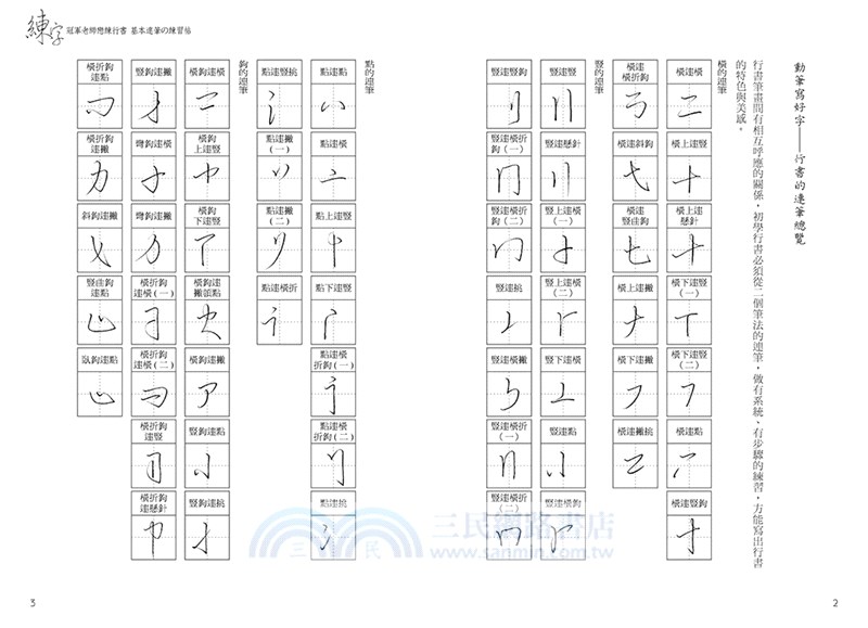練字：冠軍老師戀練行書 基本連筆の練習帖