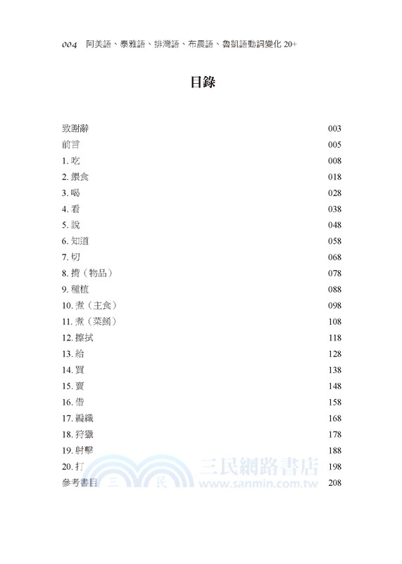 阿美語、泰雅語、排灣語、布農語、魯凱語動詞變化20+